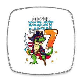 7e anniversaire Pirates - Magnet carré - blanc - Devant