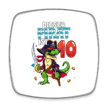 10e anniversaire Pirates - Magnet carré - blanc - Devant