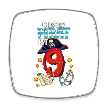 9e anniversaire Pirates - Magnet carré - blanc - Devant