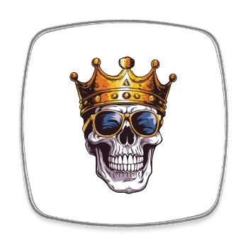 Couronne du roi du crâne - Magnet carré - blanc - Devant
