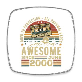June 2000 Vintage Born In June 2000 Anniversary - Square fridge magnet - white - Front