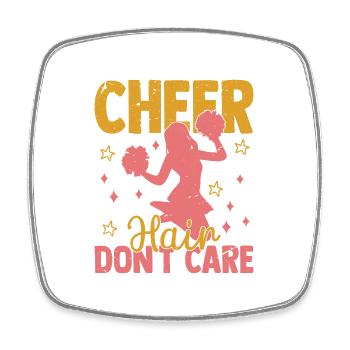 Cheer Hair Don’t Care Pom-pom girl pom-pom girl - Magnet carré - blanc - Devant