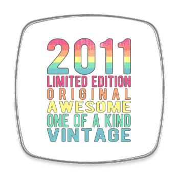 Limited Edition seit 2011 Geburtstag Vintage 2011 - Viereckiger Kühlschrankmagnet - Weiß - Vorne