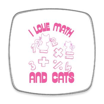 J’aime les maths et les chats - Magnet carré - blanc - Devant