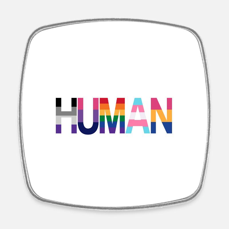 Human Flags - Viereckiger Kühlschrankmagnet - Weiß