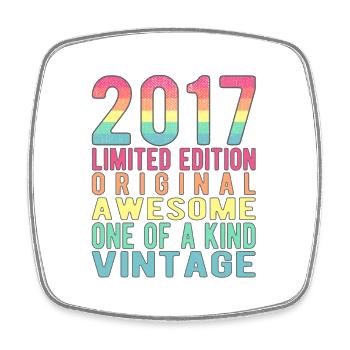 Limited Edition seit 2017 Geburtstag Vintage 2017 - Viereckiger Kühlschrankmagnet - Weiß - Vorne