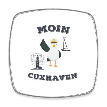 Cuxhaven Nordsee Moin lustige Matrosen Möwe See - Viereckiger Kühlschrankmagnet - Weiß - Vorne