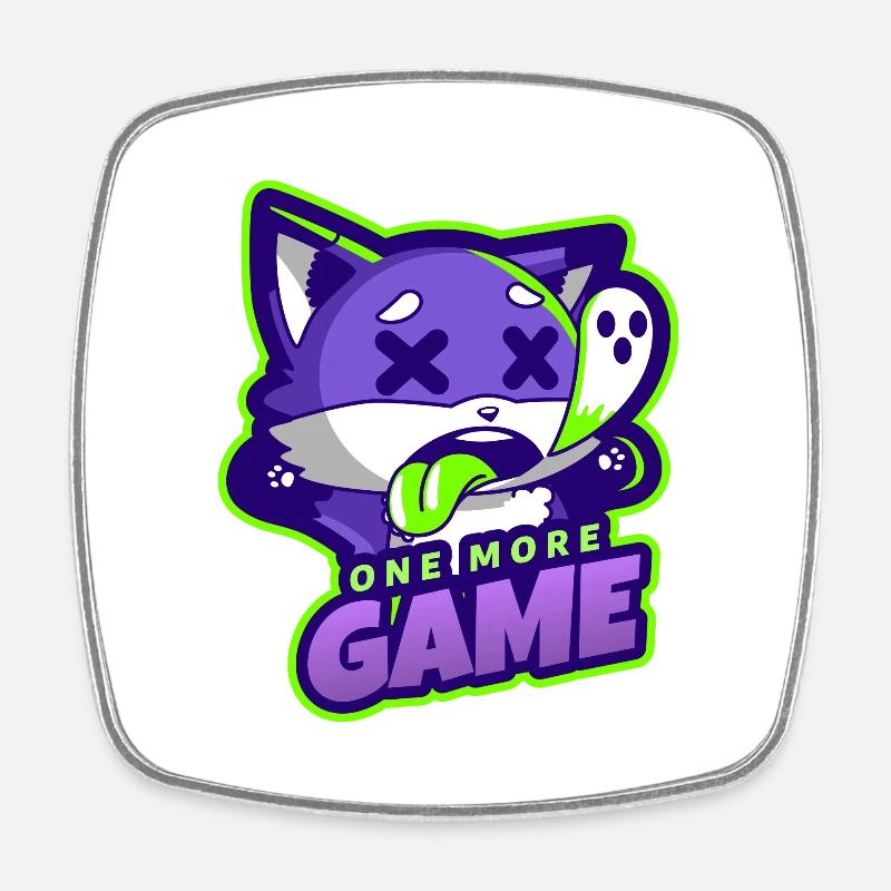 One More Game - Square fridge magnet - white