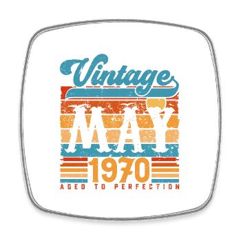 Mai 1970, Cadeau Anniversaire Vintage mai 1970. - Magnet carré - blanc - Devant