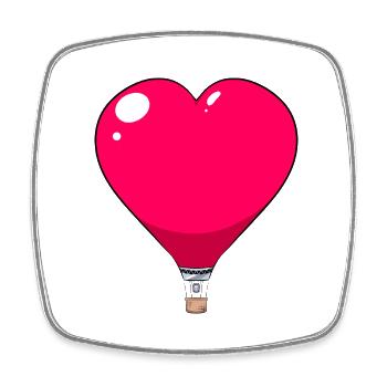 Heißluftballon Ballonfahrt Himmel I Geschenk - Viereckiger Kühlschrankmagnet - Weiß - Vorne