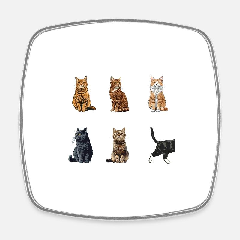 Cat Cats Tricks Funny Cats - Square fridge magnet - white