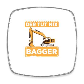 Der tut nix der will nur Bagger fahren Baggerfahre - Viereckiger Kühlschrankmagnet - Weiß - Vorne