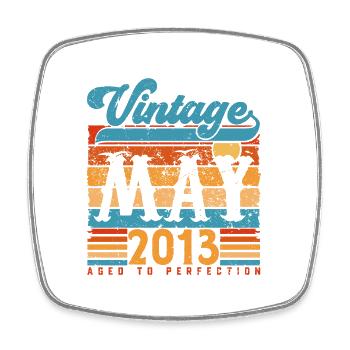 Mai 2013, Mai 2013 Vintage Geburtstagsgeschenk. - Viereckiger Kühlschrankmagnet - Weiß - Vorne