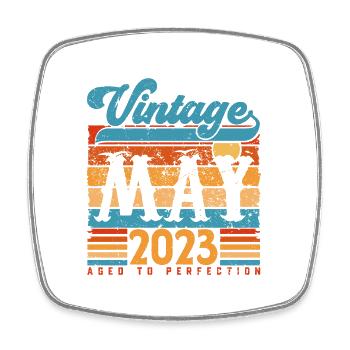 Mai 2023, Cadeau Anniversaire Vintage mai 2023. - Magnet carré - blanc - Devant