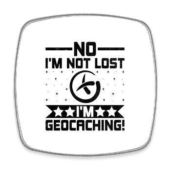 Geocaching Geocache Lustiger Geocacher Geocacher Sayi - Viereckiger Kühlschrankmagnet - Weiß - Vorne