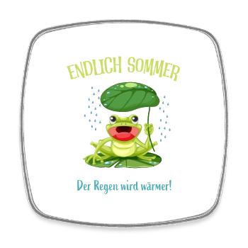 Endlich Sommer - Viereckiger Kühlschrankmagnet - Weiß - Vorne