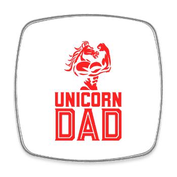Unicorn Dad Funny Unicorn With Body Muscles Father - Square fridge magnet - white - Front