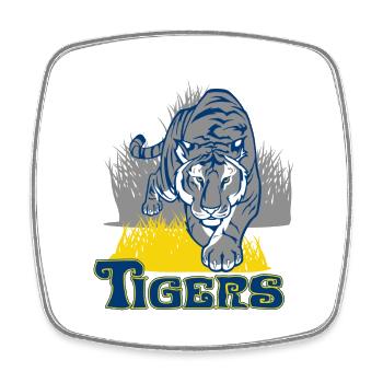 Tiger - Viereckiger Kühlschrankmagnet - Weiß - Vorne