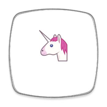 T-shirt rose licorne mignonne licorne drôle licorne arc-en-ciel - Magnet carré - blanc - Devant