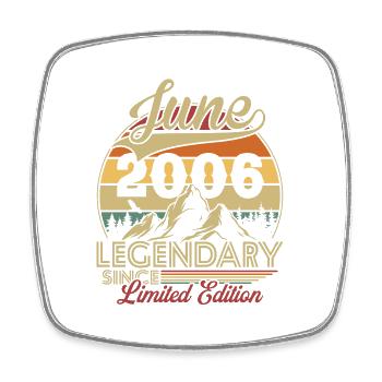Vintage Retro Juni 2006 Geburtstagsgeschenk - Viereckiger Kühlschrankmagnet - Weiß - Vorne