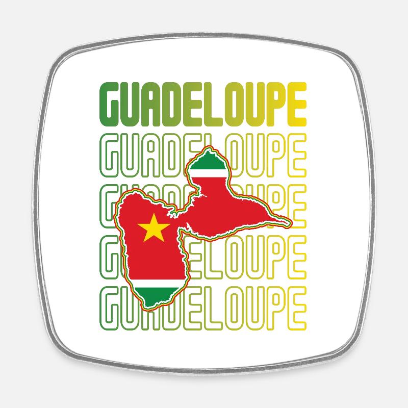 idee cadeau design drapeau de la guadeloupe - Magnet carré - blanc