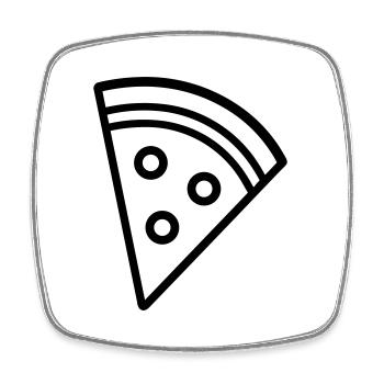 Pizza slice - Square fridge magnet - white - Front