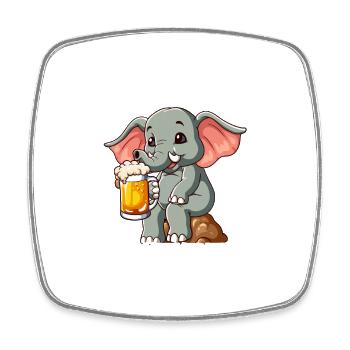 Saufari Elefantenedition Elefant Bier - Viereckiger Kühlschrankmagnet - Weiß - Vorne