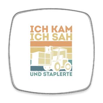 Gabelstaplerfahrer Lagerist Lagerarbeiter - Viereckiger Kühlschrankmagnet - Weiß - Vorne