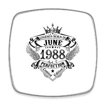birthday June 1988 June birthday 1988 - Square fridge magnet - white - Front