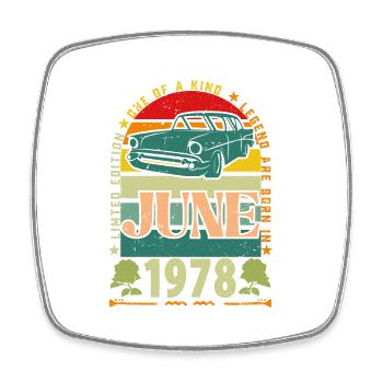cadeau anniversaire juin 1978. Juin 1978 June 1978 - Magnet carré - blanc - Devant