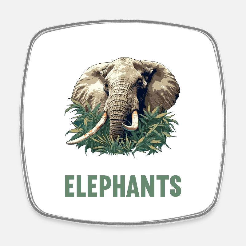 Éléphant Éléphant - Magnet carré - blanc