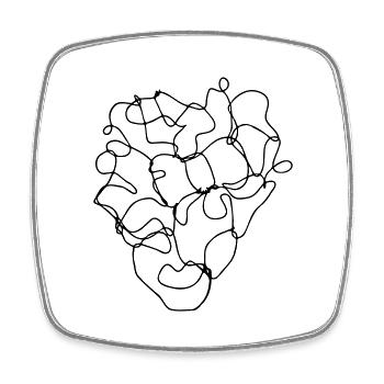 Bogenbogen - Viereckiger Kühlschrankmagnet - Weiß - Vorne