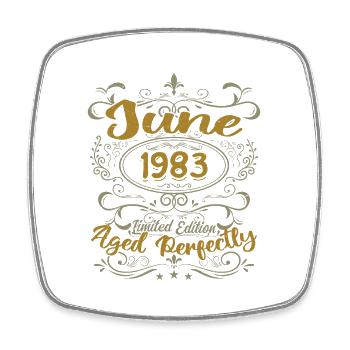 1983 Juin 1983 Cadeau Anniversaire Juin 1983 Juin - Magnet carré - blanc - Devant