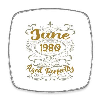 1980 Juin 1980 Cadeau Anniversaire Juin 1980 Juin - Magnet carré - blanc - Devant