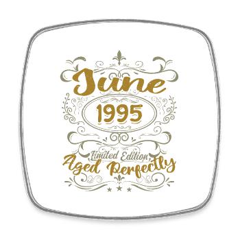 1995 Juin 1995 Cadeau Anniversaire Juin 1995 Juin - Magnet carré - blanc - Devant