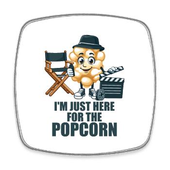 Nur Hier Für Das Popcorn Motiv - Viereckiger Kühlschrankmagnet - Weiß - Vorne