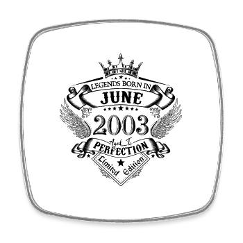 birthday June 2003 June anniversary 2003 - Square fridge magnet - white - Front