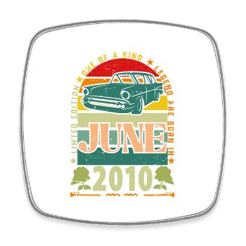 Geburtstagsgeschenk Juni 2010. Juni 2010 Juni 2010 - Viereckiger Kühlschrankmagnet - Weiß - Vorne