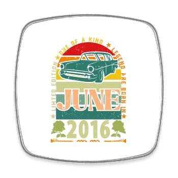 Geburtstagsgeschenk Juni 2016. Juni 2016 Juni 2016 - Viereckiger Kühlschrankmagnet - Weiß - Vorne