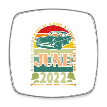 Geburtstagsgeschenk Juni 2022. Juni 2022 Juni 2022 - Viereckiger Kühlschrankmagnet - Weiß - Vorne