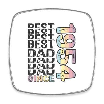 Best dad in the world since 1954 Father's Day - Square fridge magnet - white - Front
