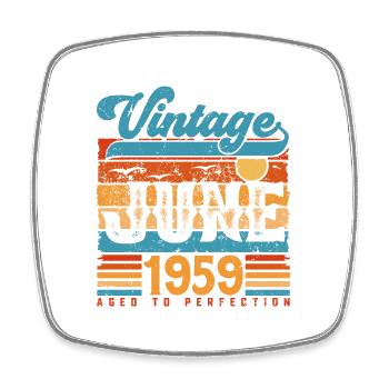 Juni 1959, Vintage-Jubiläumsgeschenk Juni 1959. - Viereckiger Kühlschrankmagnet - Weiß - Vorne