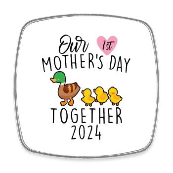 Mother's Day Our First Mother's Day - Square fridge magnet - white - Front