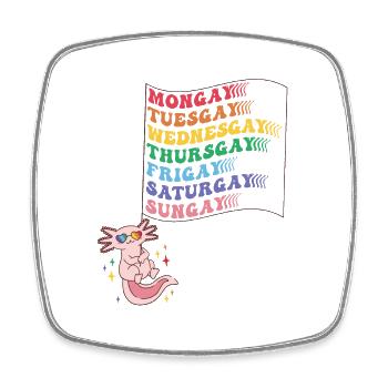 Cute Pride LGBTQ Axolotl - Trau dich, du selbst zu sein - Viereckiger Kühlschrankmagnet - Weiß - Vorne