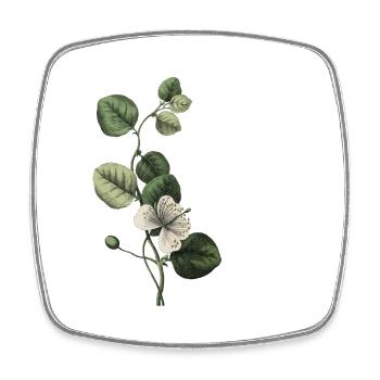Letter P Green Botany - Square fridge magnet - white - Front