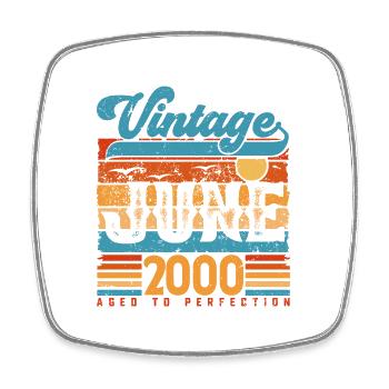 June 2000, Vintage Anniversary Gift June 2000. - Square fridge magnet - white - Front