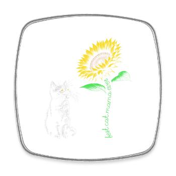 Best Cat Mama Ever - Viereckiger Kühlschrankmagnet - Weiß - Vorne
