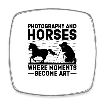 Pferdefotografie Reiten Pferde Hobby Ph - Viereckiger Kühlschrankmagnet - Weiß - Vorne