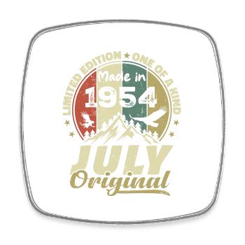 Juli 1954 Geburtstagsgeschenk 1954 Juli 1954 - Viereckiger Kühlschrankmagnet - Weiß - Vorne
