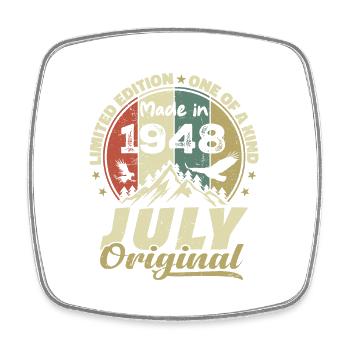 Juillet 1948 Cadeau Anniversaire 1948 Juillet 1948 - Magnet carré - blanc - Devant